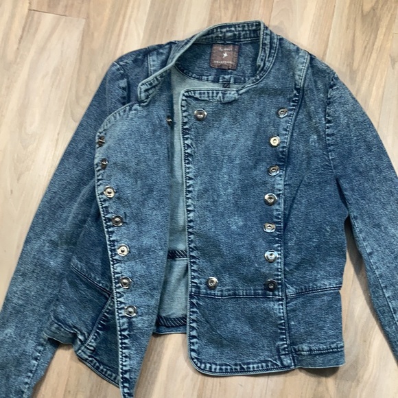 Relist 3/22❌ Forever 21 military vibe denim jean jacket size S - Picture 12 of 17